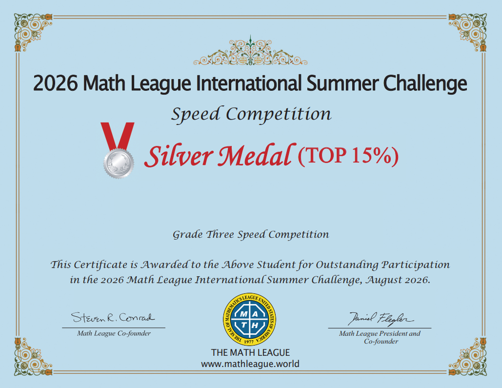 Honor Roll Certificate Top 25% 证书